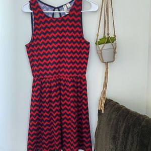 Chevron red and navy boutique dress